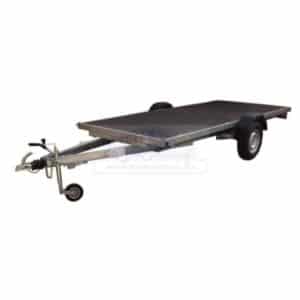 ALFA-B 22116MP.130-ig egytengelyes 2,1×1,6m méretű, 1300kg, fékezett mellsőkerekes uniplatós síkplatós utánfutó