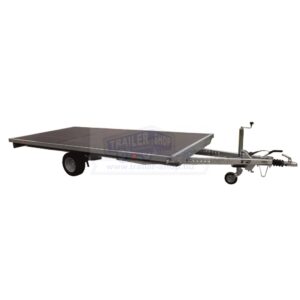 ALFA-B 22518AP.130-ig 10″ egytengelyes 2,56×1,8m méretű, 1300kg, fékezett alsókerekes uniplatós síkplatós utánfutó
